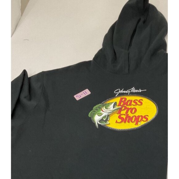 Bass Pro Shops Johnny Morris Black Hoodie XL Womens Cropped Sweatshirt Cotton Bl - Picture 7 of 7